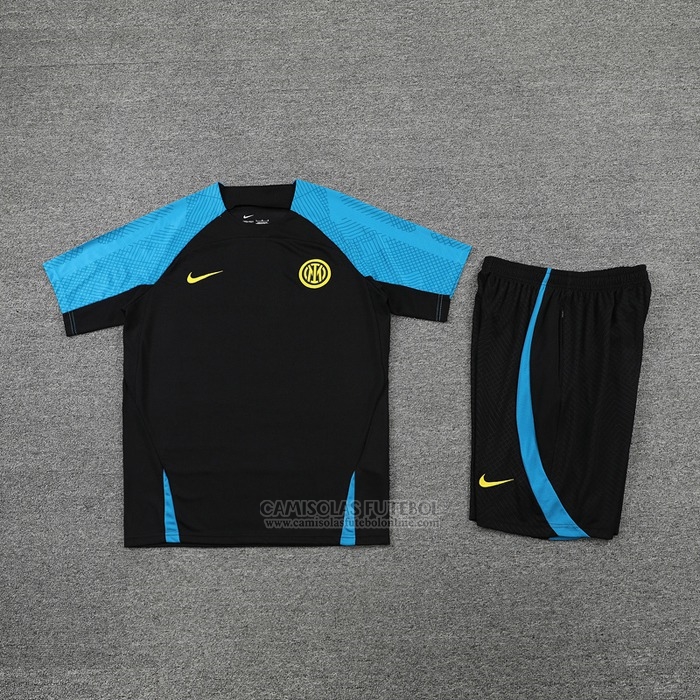 Fato de Treino Inter de Milao Manga Curta 2022-2023 Preto - Calcas Curta